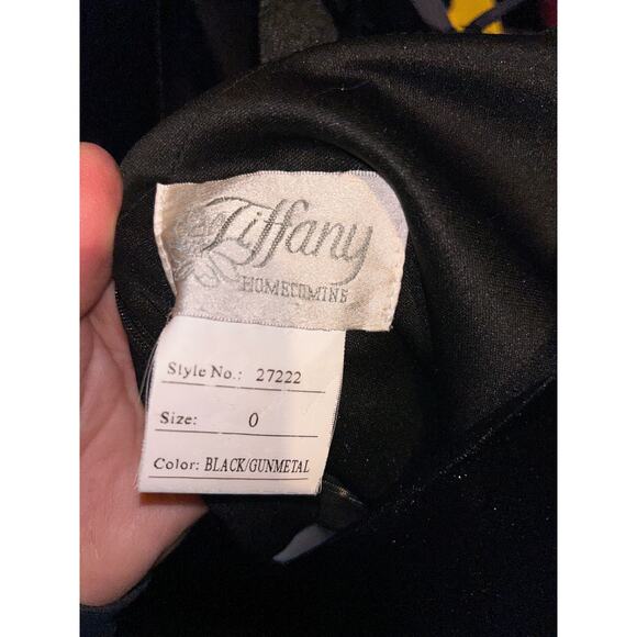 Tiffany Homecoming Prom New Years Black Sequin Beaded #27222 Cocktail Dress - Picture 7 of 7